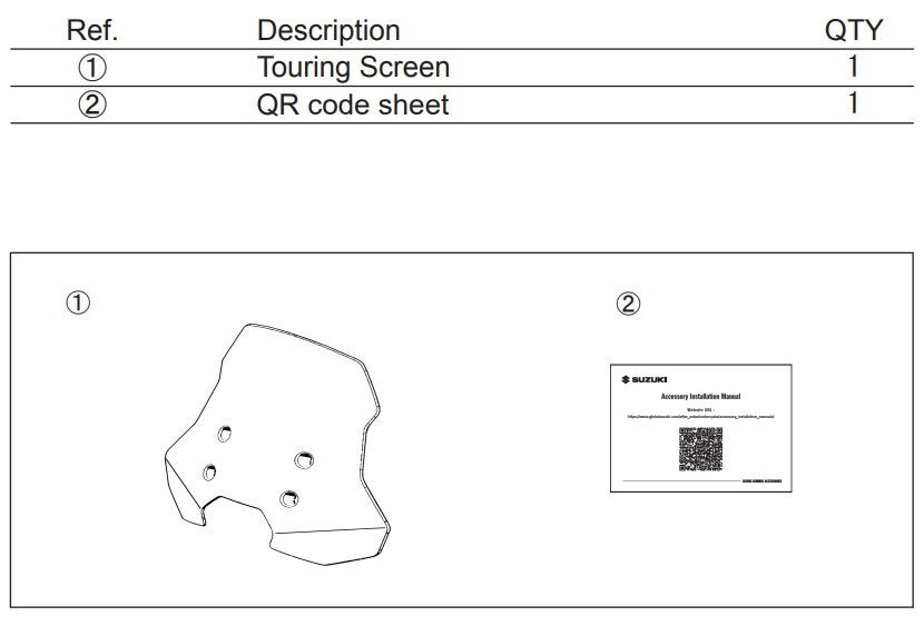 2024-2025 Genuine OEM Suzuki V-STROM 800 Tall Windscreen 94600