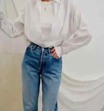 womens vintage LEVIS 501 JEANS (tag W28) W27 L30 size 8 High waist Rise ladies