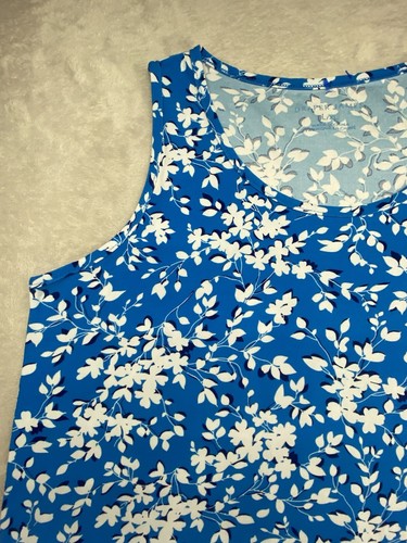 Draper James Dress Women’s Size L/XL Light Blue White Floral Tank Top Pullover - Picture 6 of 10