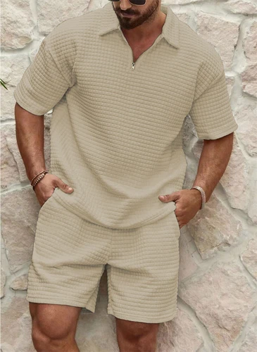 New Summer Outfit 2-Piece Set Tracksuit Short Sleeve Shirt and Shorts Sweatsuit - Bild 9 von 17