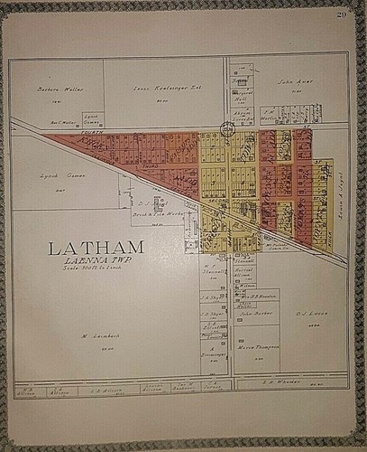 Logan County Plat Maps Old 1910 Original Plat Map ~ Latham Twp., Logan County, Illinois ~ Land  Owner | Ebay