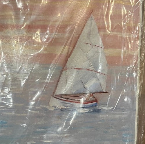 Stupell Traditional Summer Sunset Sailboat Landscape Print Artwork on Wood NEW - Picture 2 of 6
