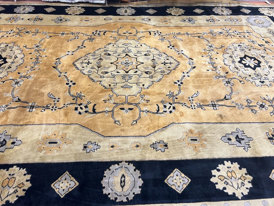 10'7" x 17'7" Antique Chinese Ser api Oriental Rug - 1930s 100% Wool Hand Made - Image 4 of 4