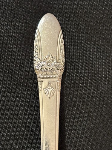 1937 First Love By 1847 Rogers Bros 3 Pc Set / 9” Cold Meat Fork W/ Design - Picture 4 of 13