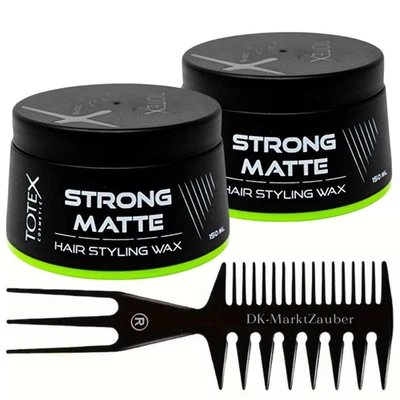 Totex Matt Haarwachs 2x150ml + Kamm | Starker Halt | Matteffekt | Unisex