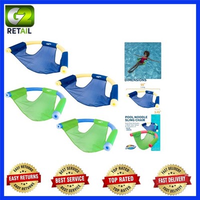 Relax and Drift with 4 Pack Mesh Floating Pool Chair Noodle Slings - Easy Setup