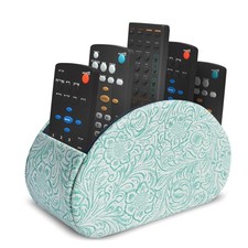 QIELIZI Remote Control Holder, PU Leather Remote Caddy Desktop Organizer with...