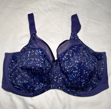 Goddess 6162 Kayla Full Cup Underwire Unlined Bra US Size 36G - Purple Blue