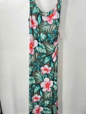 Pre-Owned Tommy Bahama Green Size Small Floral Shift Maxi Sleeveless Dress