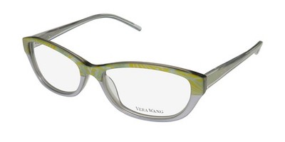 NEW VERA WANG V318 EYEGLASS FRAME YELLOW CAT EYE WOMENS FULL-RIM LE 50-15-135