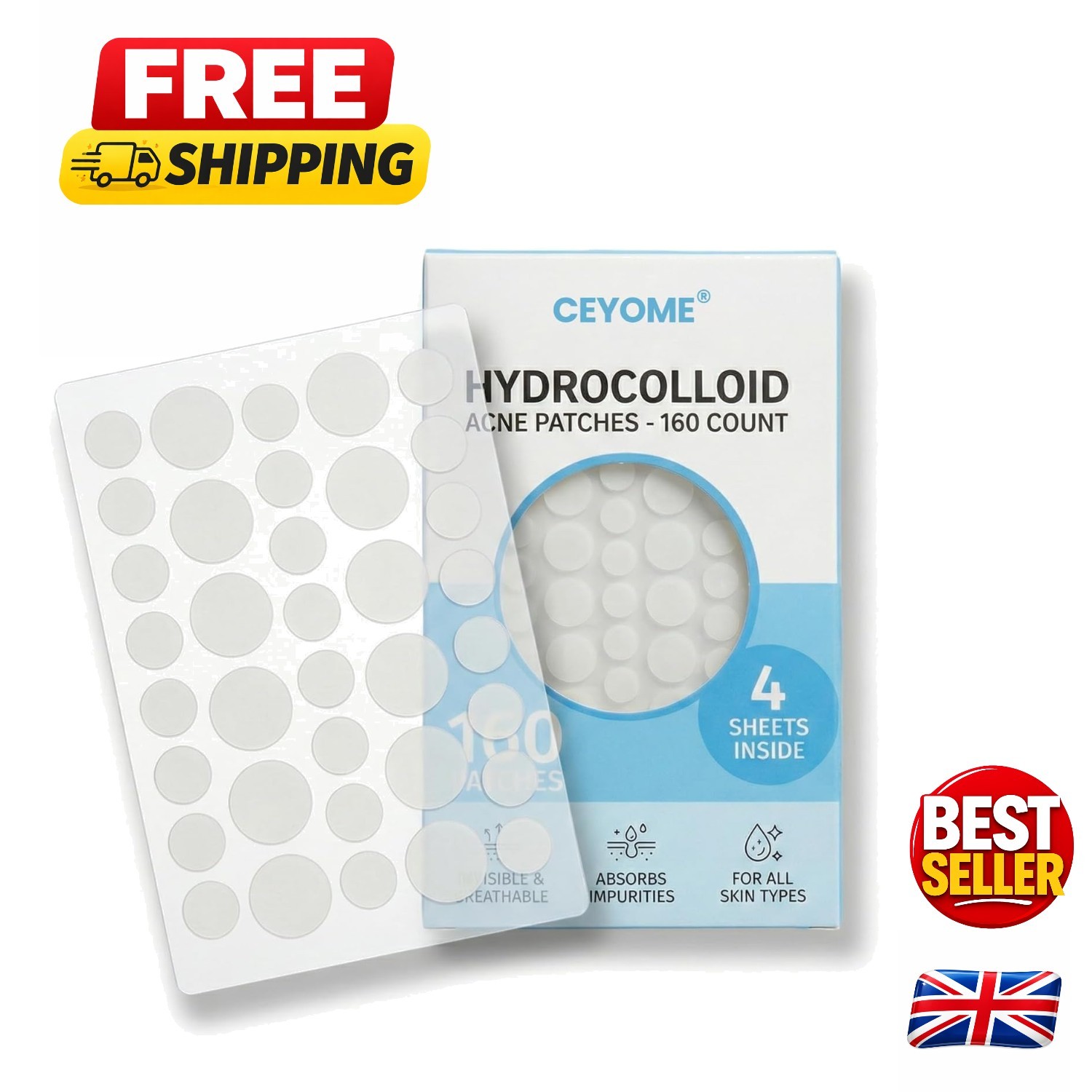 Dots for Spots Pimple Patches- Pack of 120 Translucent Hydrocolloid Spot Patch