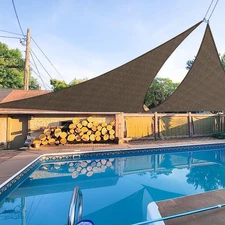 E&K Sunrise 14x14x14 Sun Shade Sail Triangle Canopy UV Block for Patio Garden Br