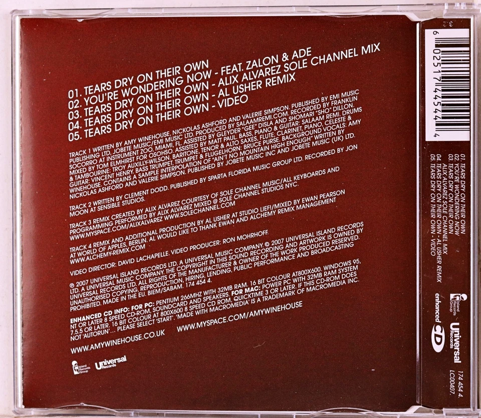 Amy Winehouse - Tears Dry on Their Own (CD 2007) Foto 2 de 2