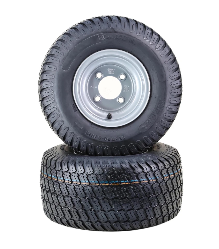 WANDA Lawn Mower Tire & wheel 18X9.5-8 4-Ply with 4x4" Silver Wheel-13032,SET 2 - Image 2 of 3