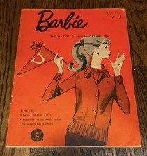 1961  Barbie the Mattel Barbie magazine #1 Issue writing on cover and inside 
