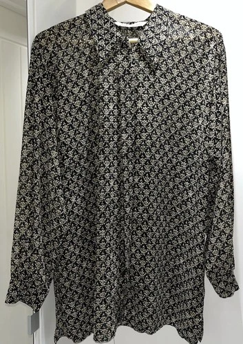Ladies Useful Long Length Joseph Janard Floral Print Over Blouse EU36 PTP 23”