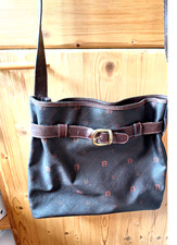Etienne AIGNER, Vintage  Beuteltasche  Visetos Monogramm Canvas  Schulterriemen