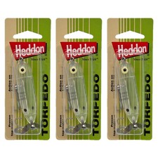 (Lot of 3) Heddon Baby Torpedo Clear 2.5in 3/8oz Topwater Prop Bait Lures X0361C
