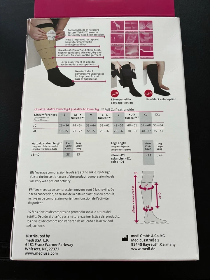 CircAid juxtalite HD Lower Leg Compression Wrap Black- Medium   - Image 2 of 4