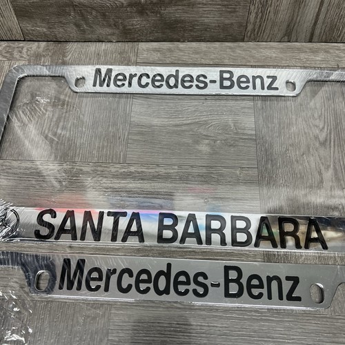 2 Mercedes Benz Santa Barbara CA Metal License Plate Holder Frame Chrome New - Picture 13 of 16