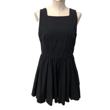 Reformation Mini Dress Womens 8 Black Sleeveless Organic Cotton LBD Going Out