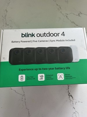 Blink Outdoor 4 Wireless Smart Security Camera five cameras & Sync Module NEW