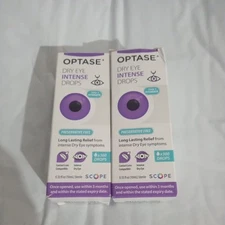 lot of 2 Optase Dry Eye INTENSE Drops ~ 10mL Each. New! FREE SHIPPING!