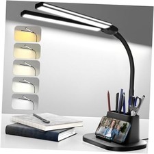 LED Desk Lamp, Eye-Caring Desk Light with Organized Base, 5 