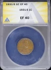1931 S 1c Lincoln Wheat Cent ANACS EF 40 (XF, Extra Fine) San Francisco