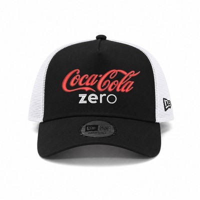 Coca Cola Zero Embroidered 9FORTY A-Frame Trucker Hat Black Mesh Cap