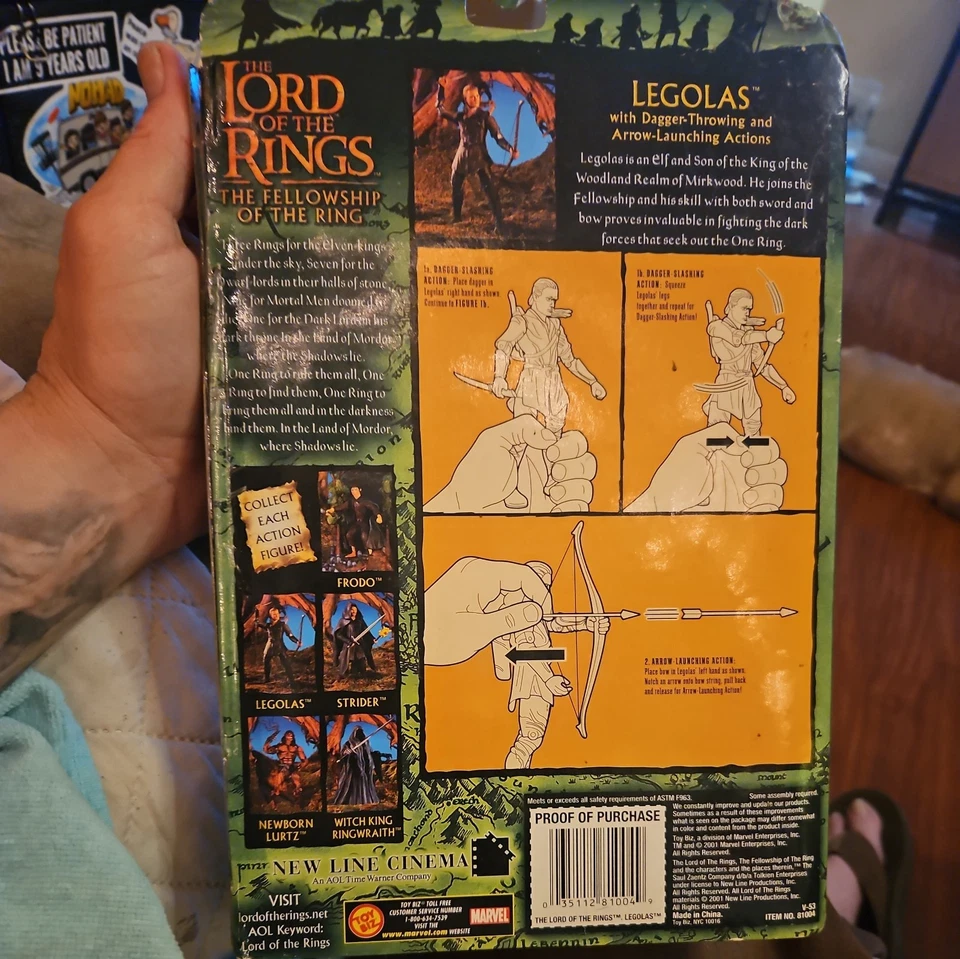 Figura de acción LEGOLAS - Señor de los Anillos Comunidad del Anillo - Toybiz - NUEVO Foto 4 de 4