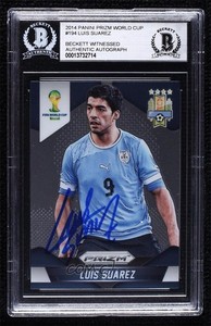 LUIS SUAREZ prizm donruss auto card スアレス Luis Suarez 2014 Prizm World Cup Signatures Price Guide