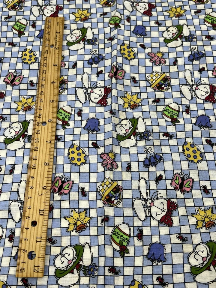 Vintage Cotton Fabric 2/3 yards 44" Wide Hoppin Down the Bunny Trail 2003 Easter - Image 2 of 4
