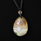 Handmade Eastern Art Natural Agate Pendant Necklace 8g