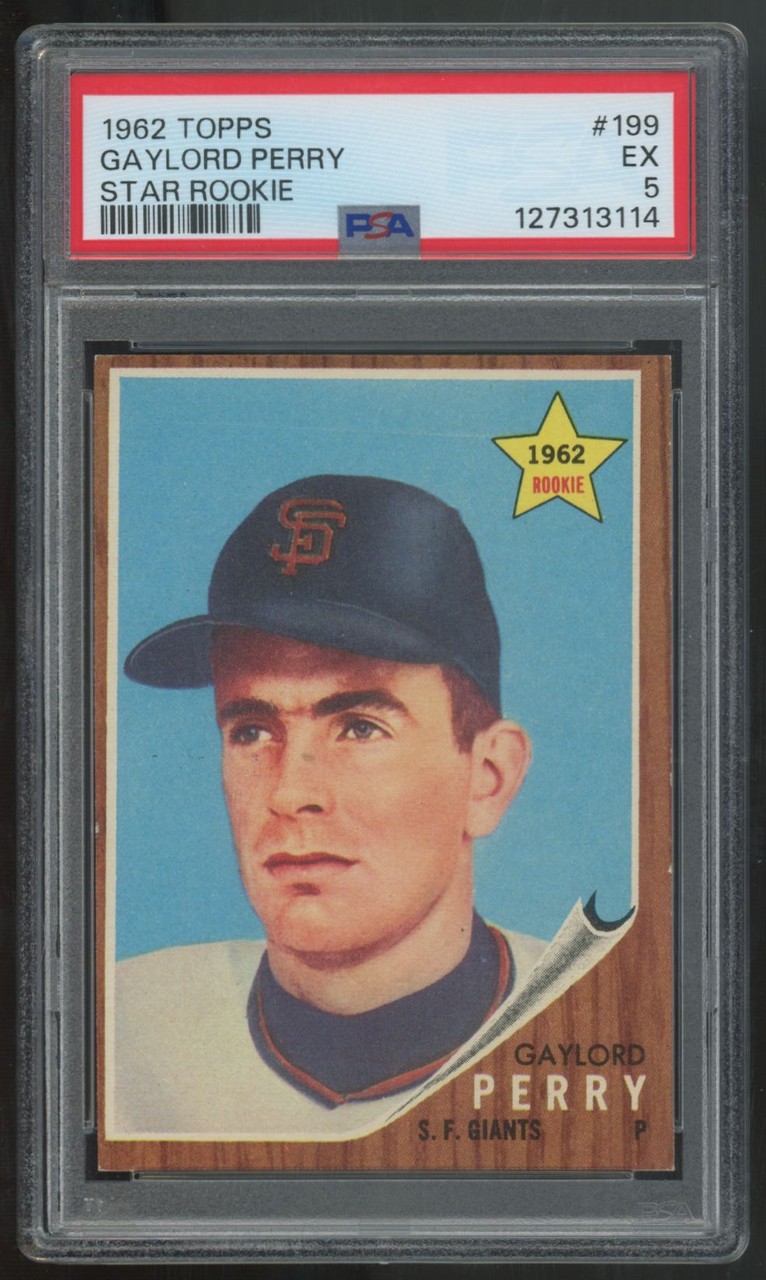 1962 Topps Gaylord Perry RC Star Rookie #199 PSA 5 *114