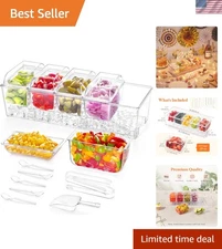 Taco Bar Serving Set with 5 Containers Chill Tray Garnish Organizer Food Serving