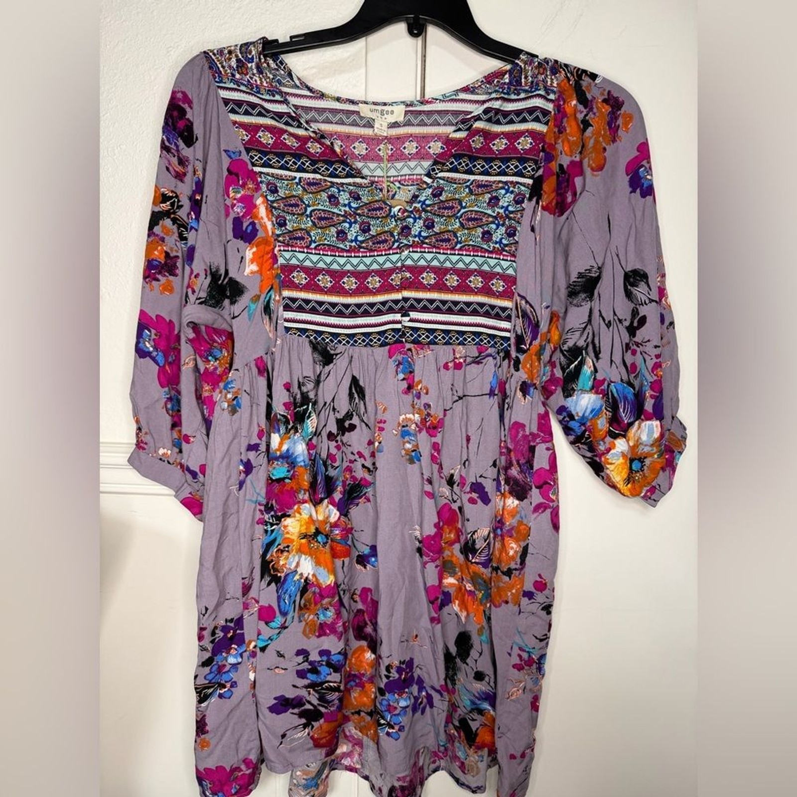 Umgee Multicolor Geometric Pattern mini dress siz… - image 5