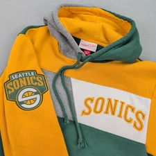 Seattle SuperSonics Hoodie Mens Small NBA Basketball Mitchell & Ness Hardwood