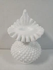 Fenton Hobnail Jack In The Pulpit Milkglass Vase