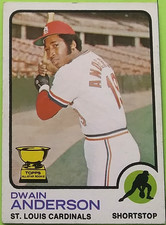 1973 Topps #241 Dwain Anderson (Rookie) Baseball Card (St. Louis Cardinals). rookie card picture
