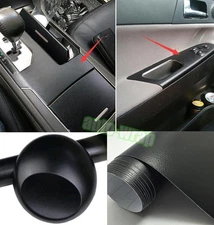 12" x 60" - Cool Black Car Interior Furniture Leather Vinyl Wrap Sticker Film AB