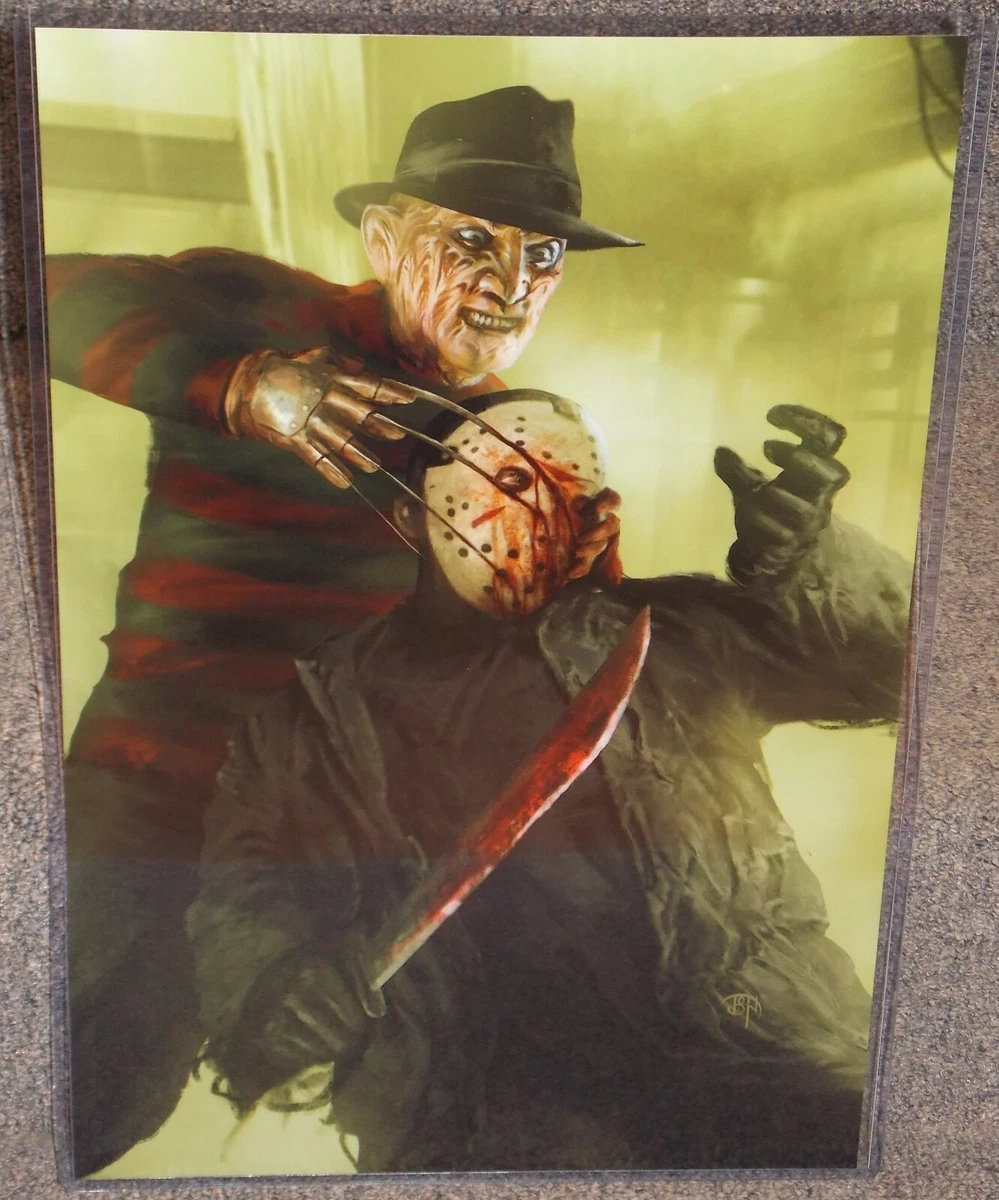 Freddy Krueger vs Jason Voorhees Glossy Art Print 11 x 17 In Hard Plastic  Sleeve | eBay