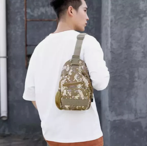 Herren Reiserucksack Molle Outdoor Sling Schultertasche Wanderrucksack Brust Tactical - Bild 9 von 25
