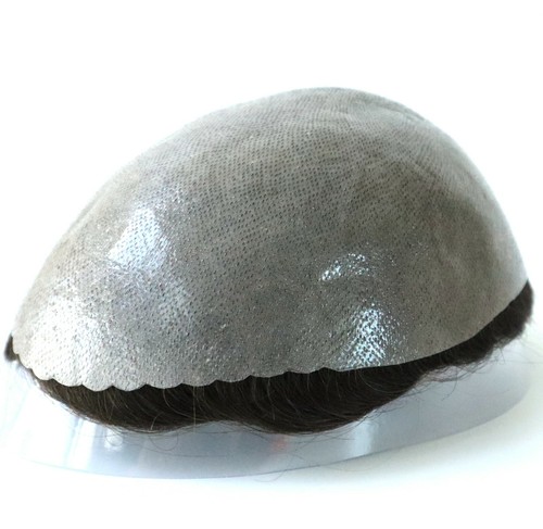 Mens Toupee Human Hairpieces Medium Poly Skin Hair System SKV Express Shipping - Picture 5 of 45