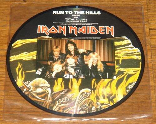 IRON MAIDEN ~ RUN TO THE HILLS b/w TOTAL ECLIPSE ~UK PICTURE DISC SAMPLE 7" 1982 - Picture 3 of 3
