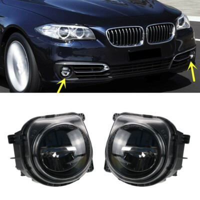 Pair LED Front Bumper Fog Lights Lamp For BMW 5 Series F07 F10 F11 LCI 2014-2016