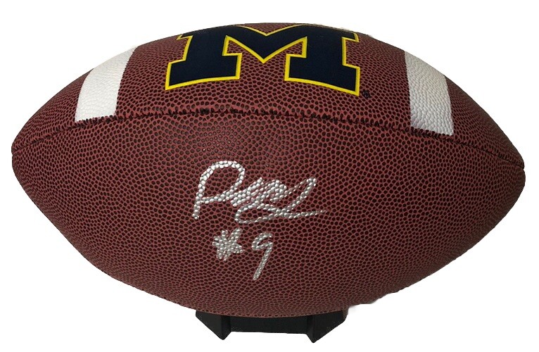 ROD MOORE SIGNED AUTOGRAPHED LOGO FOOTBALL MICHIGAN WOLVERINES PSA/DNA 