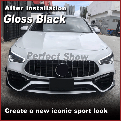 Para Benz W118 C118 CLA45 AMG 20-23 negro brillante divisor delantero aletas Canards - Imagen 3 de 12