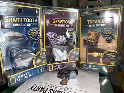 National Geographic  Shark Tooth  Gemstone And Treasure Mini Dig Kits STEM