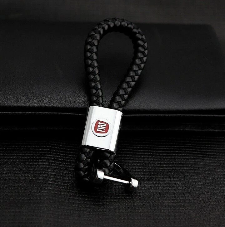 100% Für Fiat Schlüsselanhänger Auto Leder Emblem Anhänger Keyring Metall Geschenk